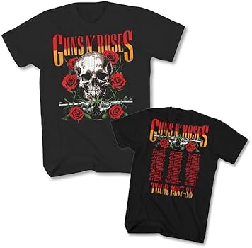 Guns N'Roses T Shirt 87-88 Tour Front & Back Print Adult Black 80s